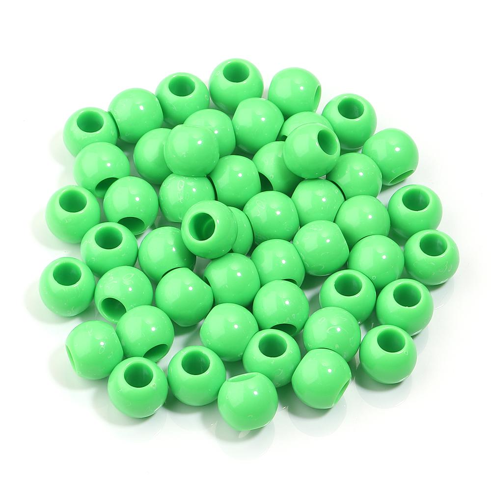 50pcs/lot Acrylic Big Hole Beads Solid Color Round Loose Spacer Beads For Jewelry Making DIY Charm Bracelet Necklace Accessories