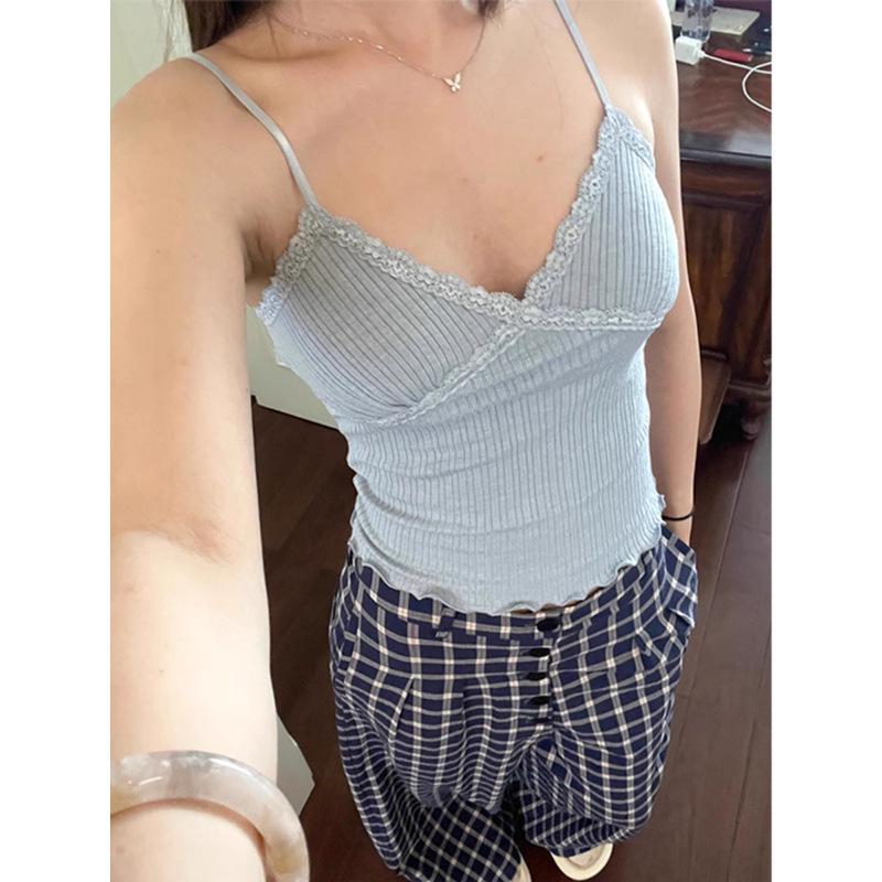 Women's High-Waist Blue Plaid Wide-Leg Trousers – Early Autumn 2024 Collection