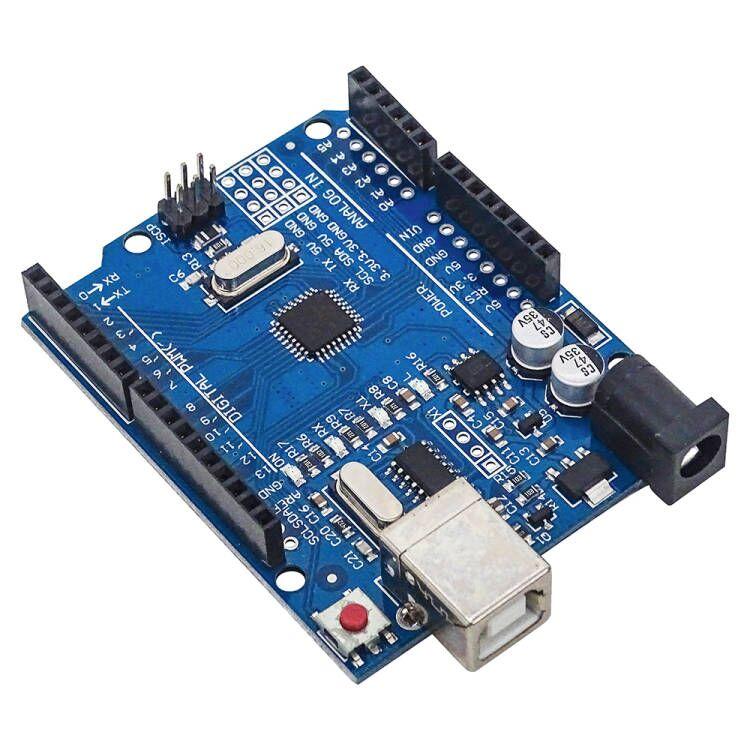 

Плата розробки UNO R3 ATmega328P із контактним роз’ємом і кабелем, сумісна з проектами Arduino IDE