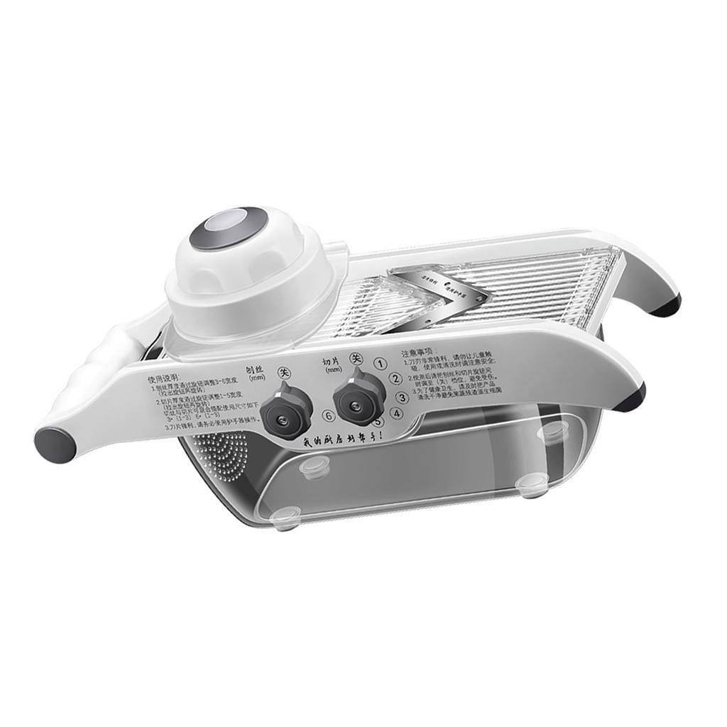 Multifunctional Lemon Slicer,Manual Fruit Potato Choppers with Adjustable Thickness and Storage Box