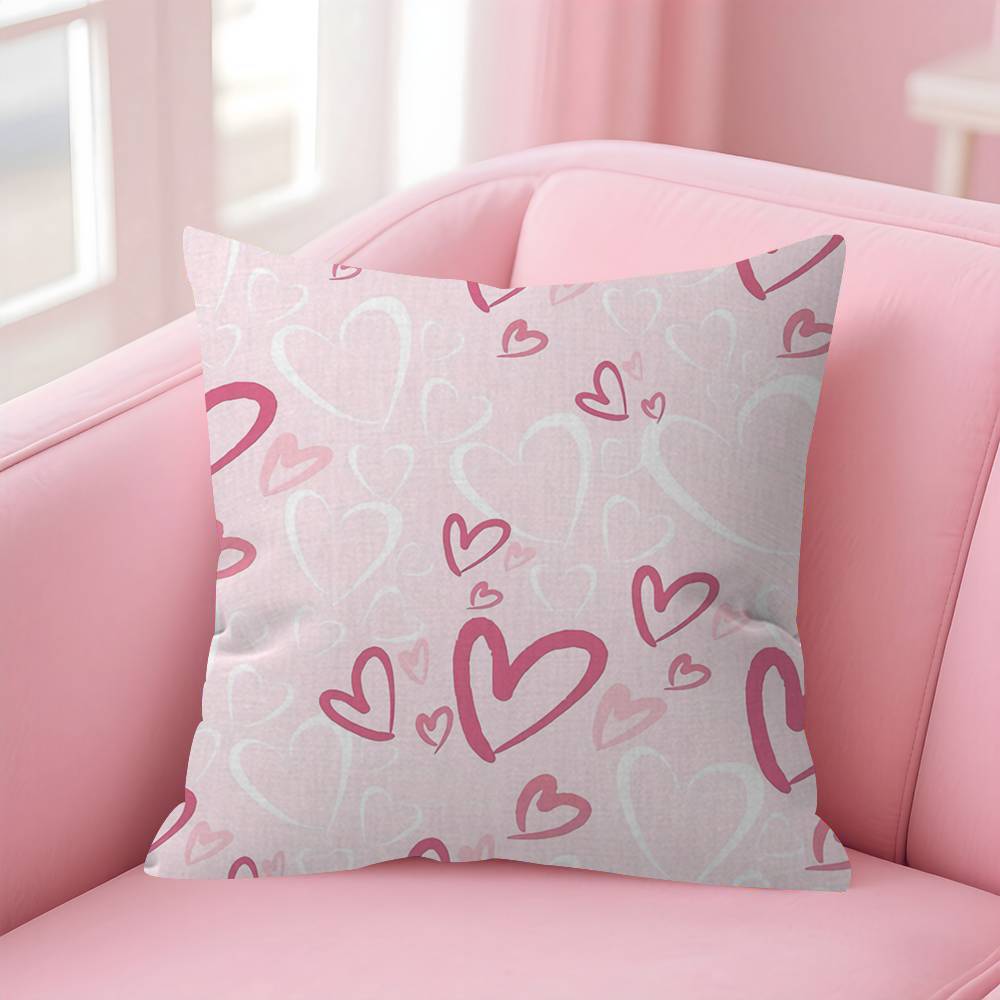 Love Heart Pattern Cushion Cover Car Throw Pillow Case For Sofa Car Christmas Gift 40x40cm 45x45cm