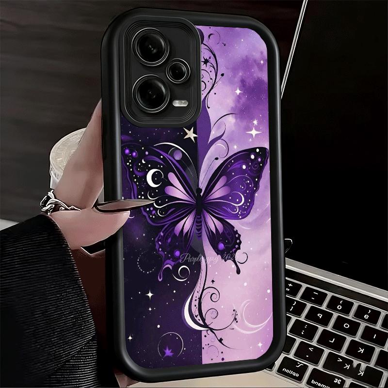 Phone Case for Xiaomi Redmi Note 15 14 13 Pro Plus Beautiful Purple Butterfly Shell 12S 11 11S 11T 5G 14S Soft Silicone Funda