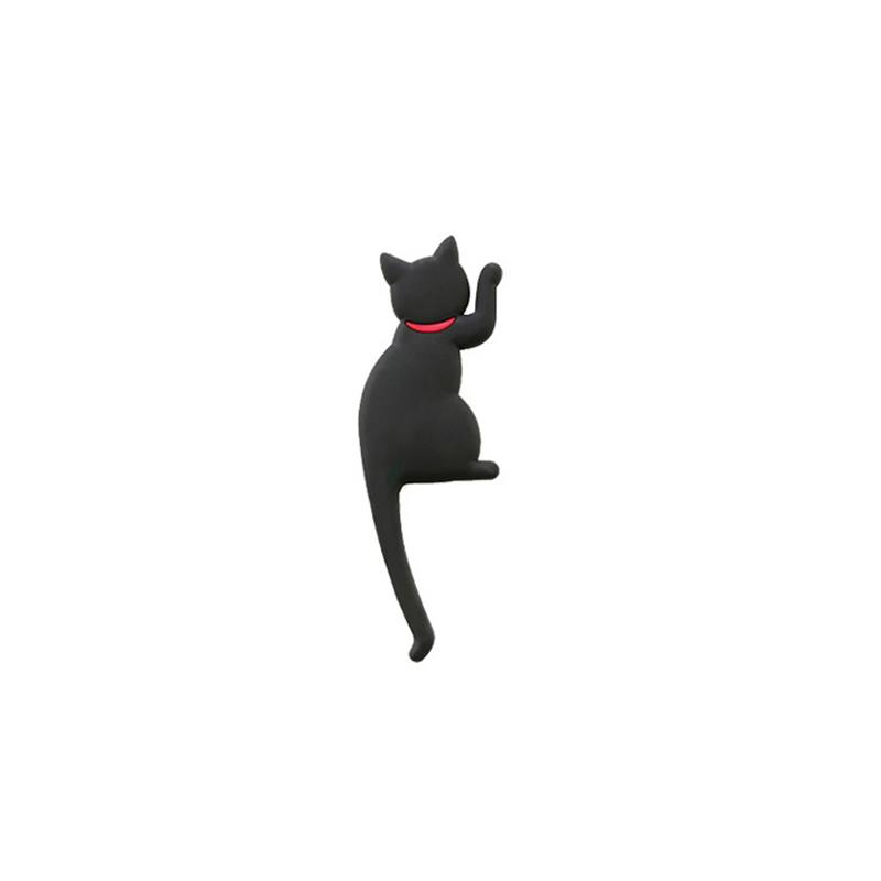 Cute Cat Design Refrigerator Magnetic Hook, Kawaii Refrigerator Sticker, Punch-free Magnet Hook, Magnetic Storage Hook