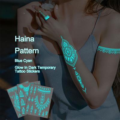 Dočasné tetovací samolepky Glow In Dark Dočasné vodotěsné samolepky s dlouhotrvajícím tetováním