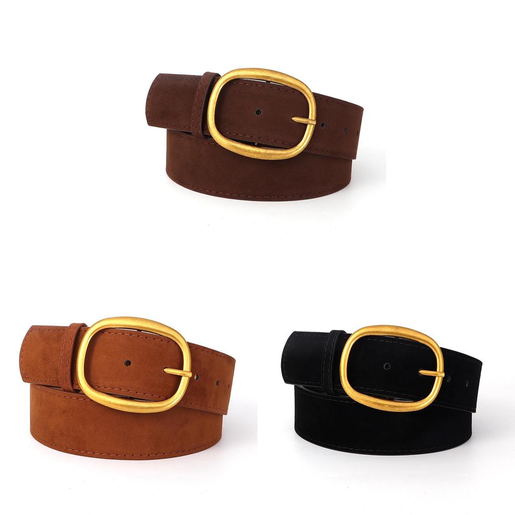 Elegant Pu Waist Belt For Women With Round Metal Buckle For Winter Dress And Coat