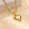 Glossy heart necklace women's copper plated k gold temperament personality design clavicle chain titanium steel necklace