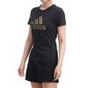 Adidas Foil Print Round Neck Sports T-Shirt Women Tops Black DW5723