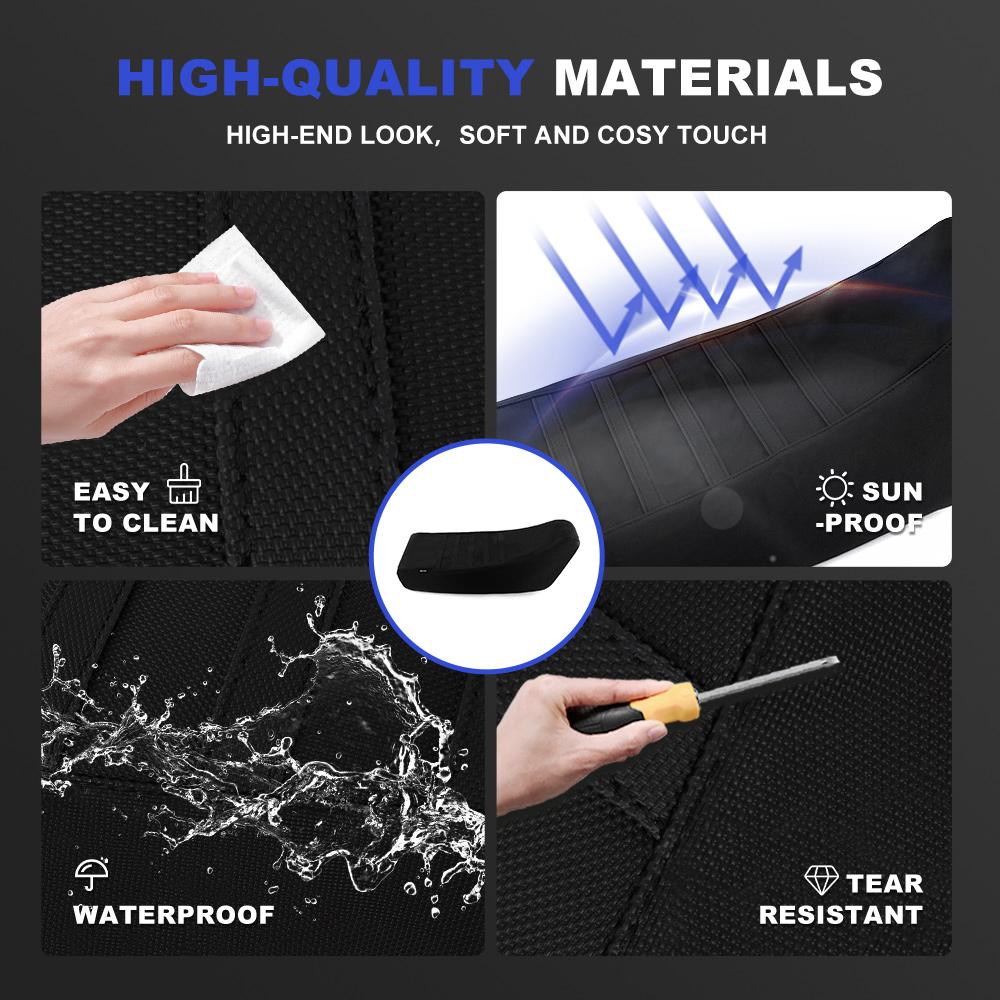 Motorcycle Seat Cover PVC Leather Waterproof Seat Saddle Cushion Cover Non-Slip Seat Cover KLR650 2008-2017 2018 For Kawasaki