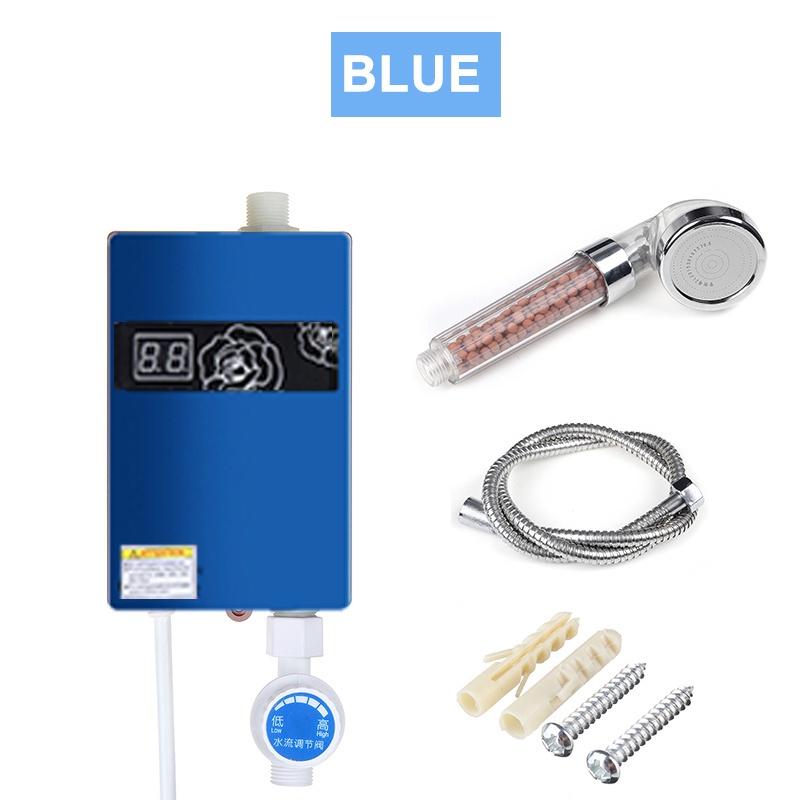 220V 300W Universal Electric Water Heater Instant Tankless Water Heater 3KW Temperature Display Heating Shower + Nozzle