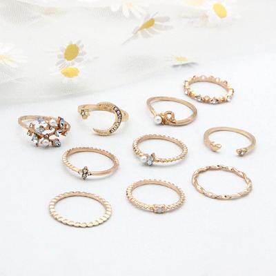 10 Teile/satz Mond Sterne Ringe Frauen Mädchen Böhmischen Schmuck Set Geschenke Zubehör