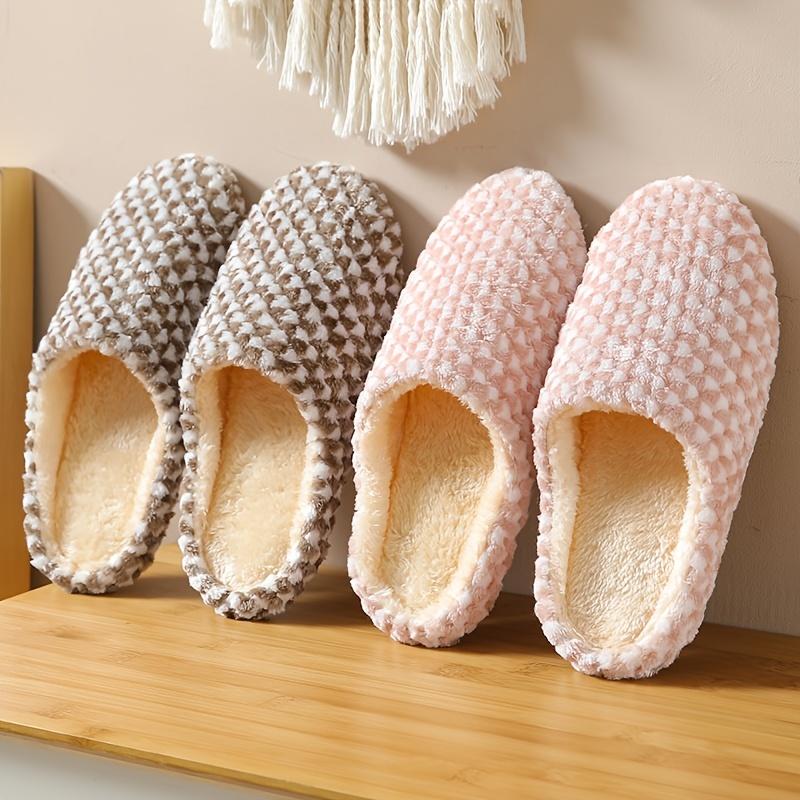 Womens Ultra-Soft Plush Slippers - Indoor Cozy Closed Toe Slides - Warm, Comfortable, Non-Slip House Shoes for Everyday Wear