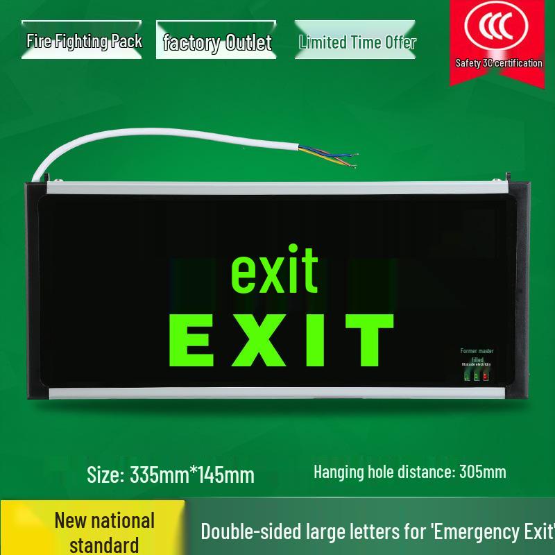 LED Fire Emergency Exit Sign with Plug-In for Evacuation Routes
