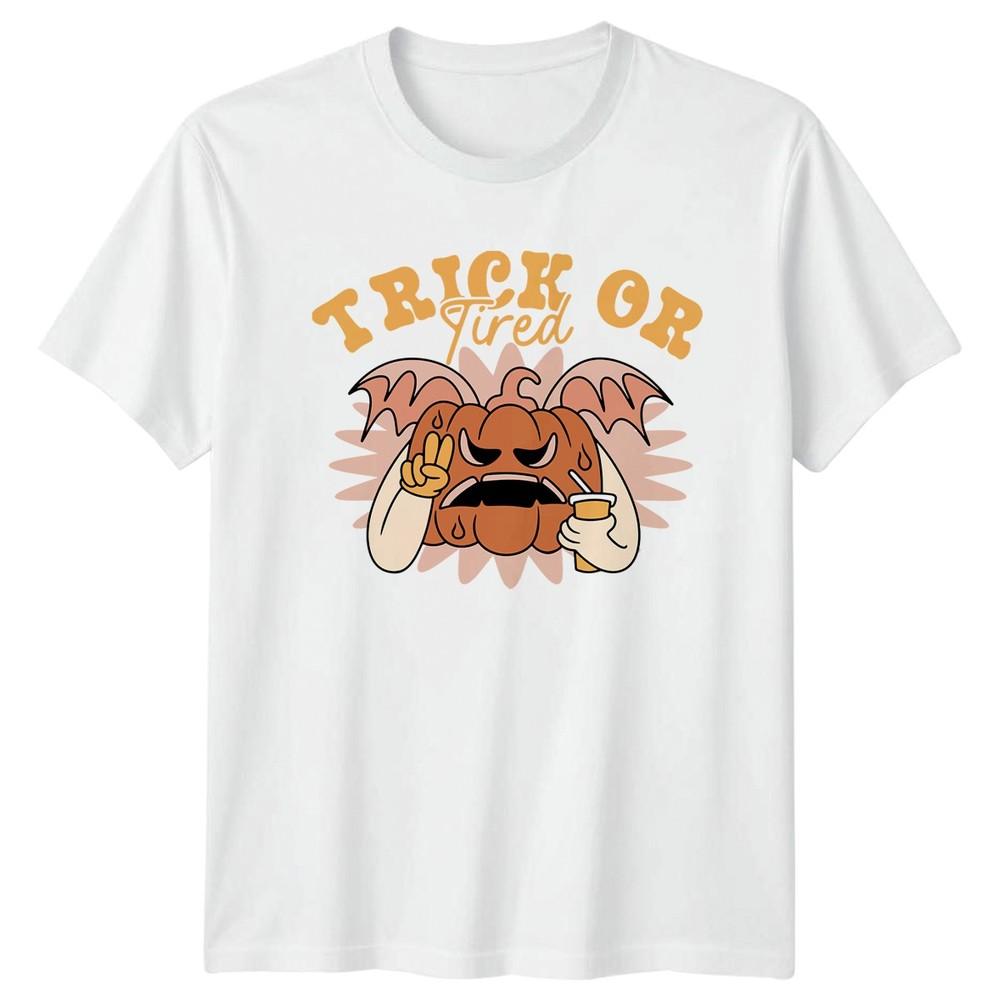 Trick Or Tired TShirt Coffee Halloween Gift For Him And Her
