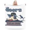 The Doors Folk Är Konstiga Filtar Fleece Textil Dekor Rockband Andningsbara Plädar för Soffa Utomhus Täcke