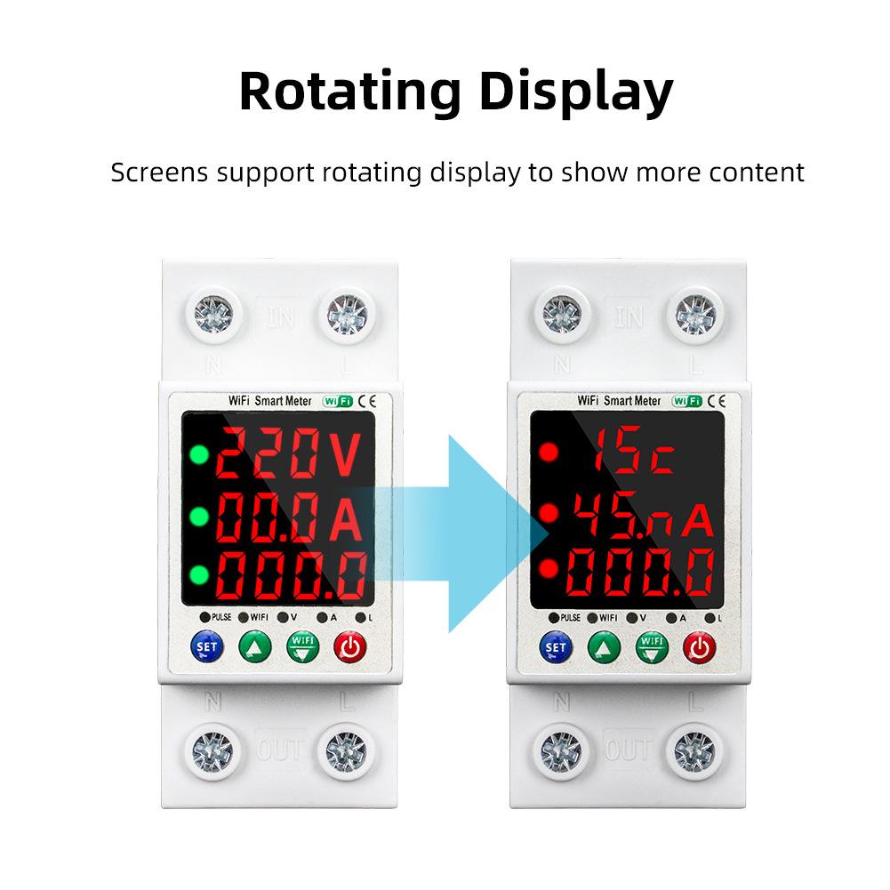 WiFi Automatic Reclosure  or Intelligent Metering Breaker Digital Display Reclosing   Overload Overvoltage Undervoltage Current Limiti