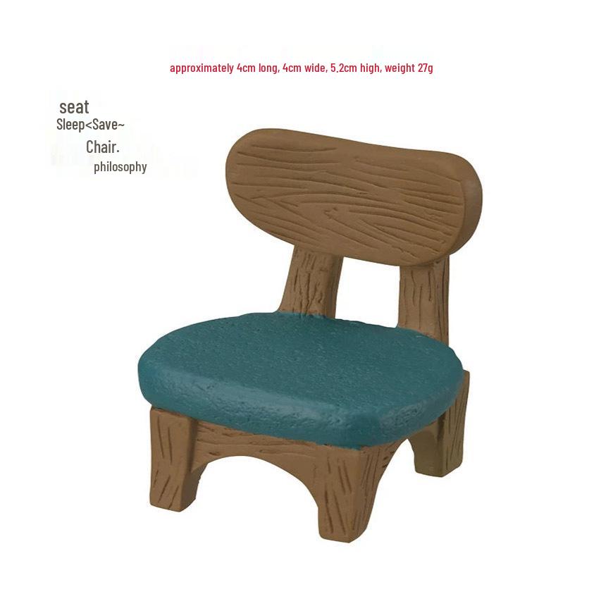 Handgefertigtes Miniatur-Holzfrosch-Schaukelstuhl-Ornament - DIY Dekorationszubehör