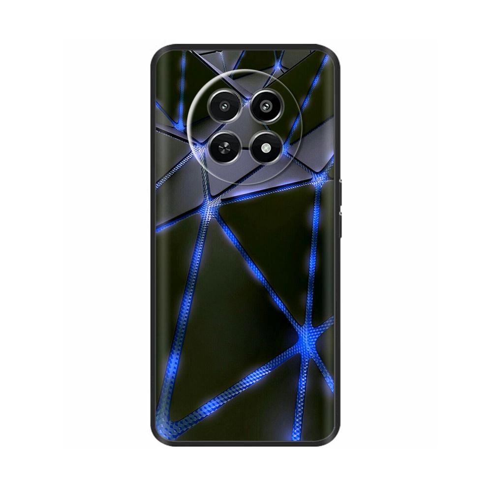 Für Realme 12 5G 12X Handyhülle Cover Blumen Aufdruck Weiches Schwarzes TPU Fundas Für Realme12 12 X Bumper Schale Para Coque Etui Capas