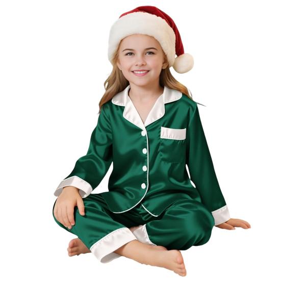 Familie Julepysjamas Matchende Sett 2 Deler Nattøy Antrekk Jule-temakostymer Komfortabelt Loungewear for Voksne Barn