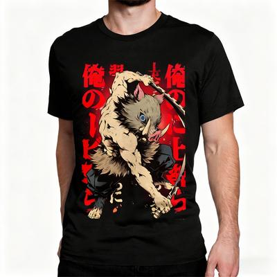 Inosuke Demon Slayers Men Women T Shirt Japanese Anime Nezuko Casual Tees Short Sleeve O Neck TShirts Pure Cotton 4XL Clothes