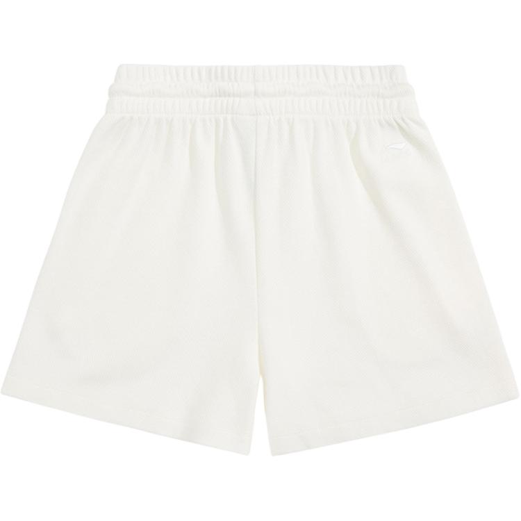 Li Ning Sports Lifestyle Series Loose Simple Versatile Comfortable Casual Five-Point Sports Shorts Women Shorts Off-White AKSU530-3