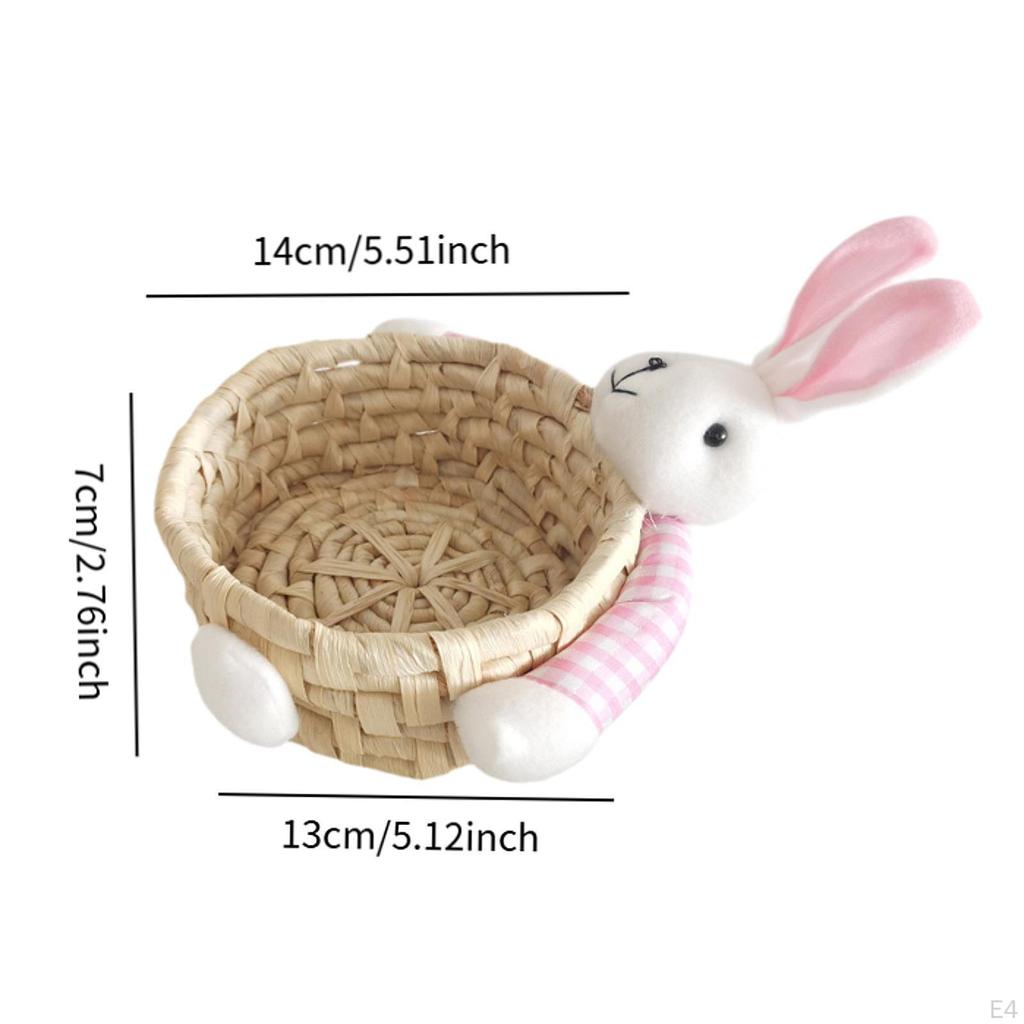 Easter Basket Candy Gift Empty Plate Hand-Woven Decorative Storage for