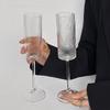 Transparent Striped Plastic Goblet Unbreakable Wine Glass Luxury Cocktail Champagne Cup For Party Drinkware