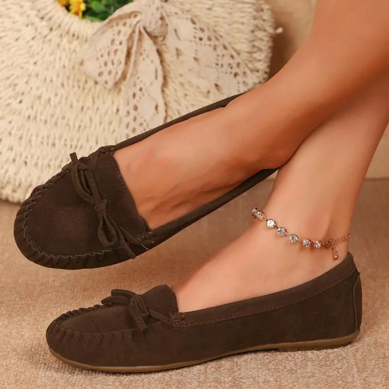 2025 Brand Ladies Shoes Shallow Women's Flats Butterfly-knot Casual Plus Size Comfortable Best Seller Flat Low Heels