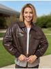 Women's 2025 Autumn Stylish Faux Leather Pilot Jacket with Large Pocket Detail