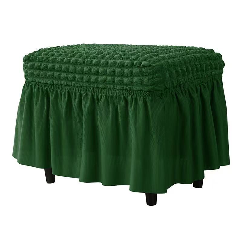 Thickened Bubble Grid Full-cover Skirt Elastic Rectangular Foot Pedal Cover for Home Hotel Footstool Cover Dustproof Cover
