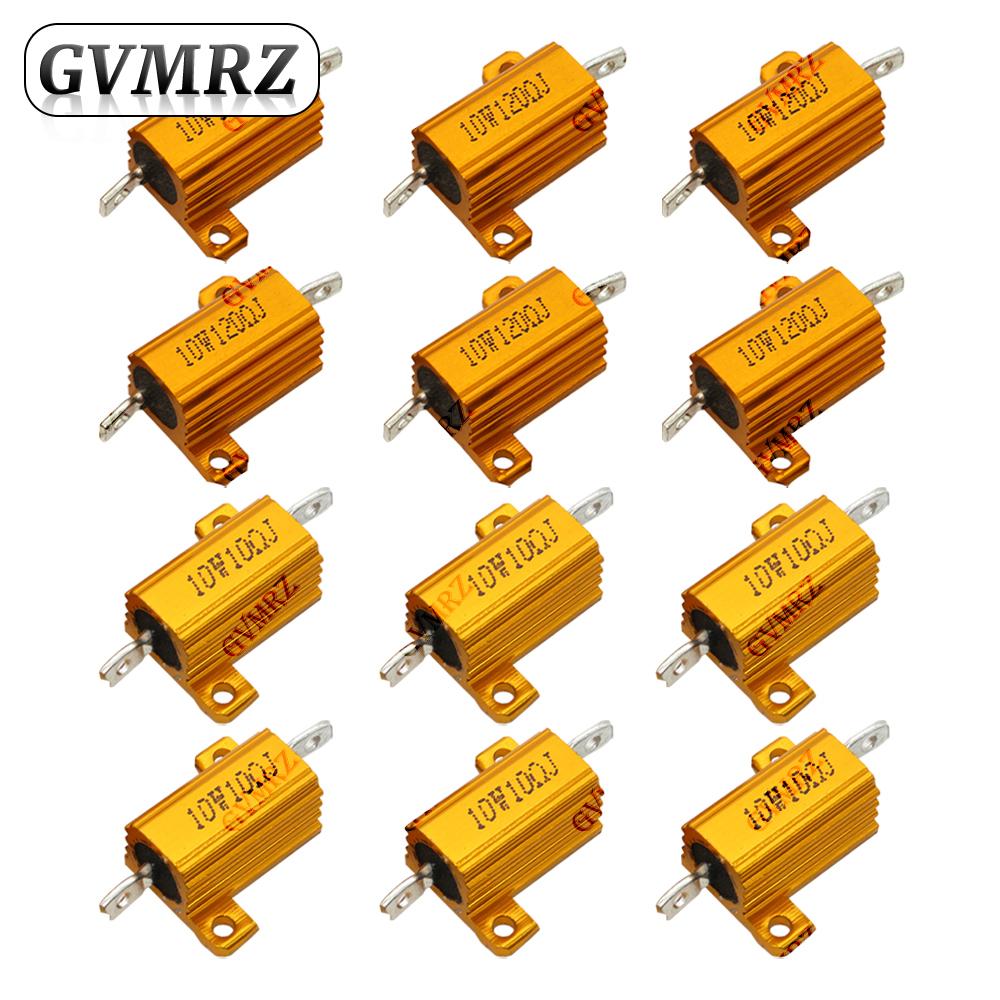 10W Aluminum Housing Wirewound Power Resistor Assorted Resistance Values Electronic Component