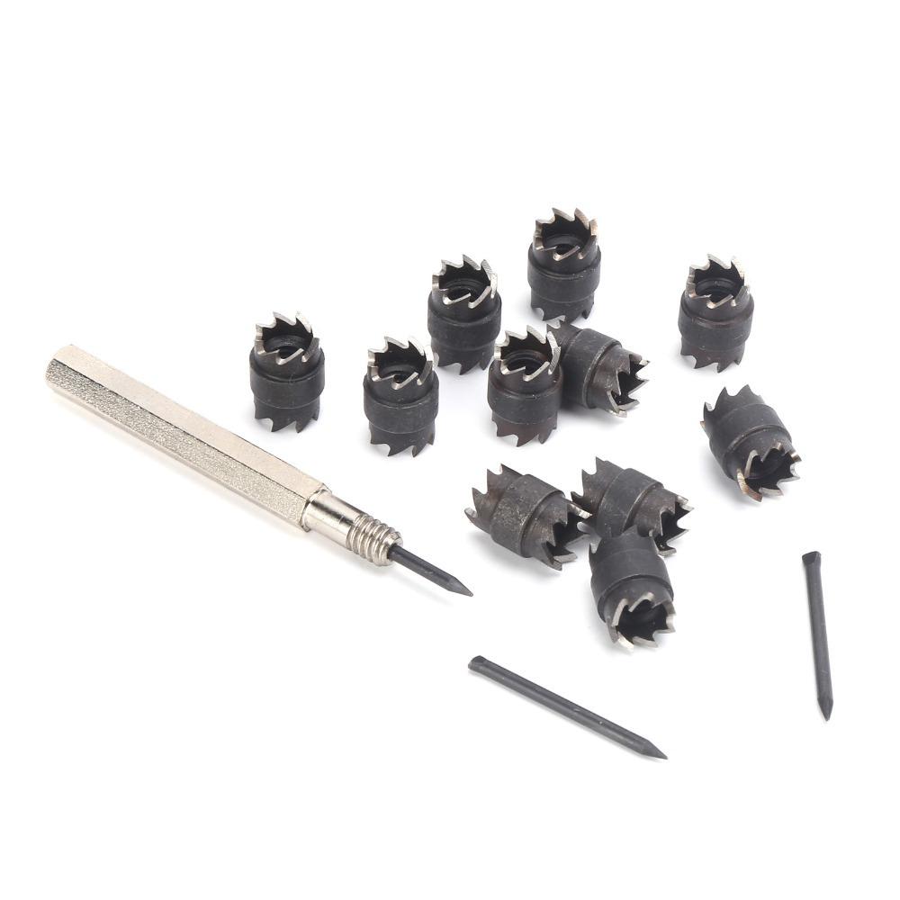 13pcs Double Sided Spot Weld Cutter Set 3/8 Inch Diameter Sheet Metal Hole Cutter For Sheet Metal