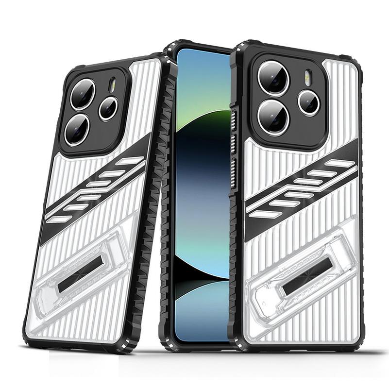 Invisible Bracket Four Corner Airbags Protect Case For Xiaomi Redmi Note 14 4G Note14 Pro + 13 Pro Redmi 14c 13C A3 Armor Cover