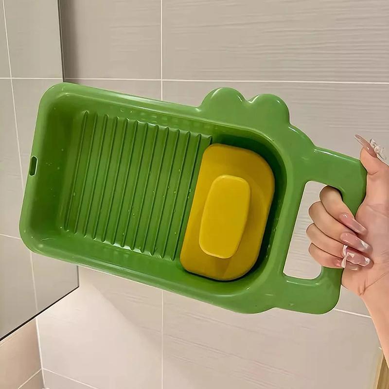 Washboard Household Cartoon Crocodile Roller Dormitory Hand Wash Underwear Multifunctional Non-Slip Washing Board