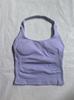 European Seamless Halter Neck Sports Vest & Ruched Yoga Shorts Set