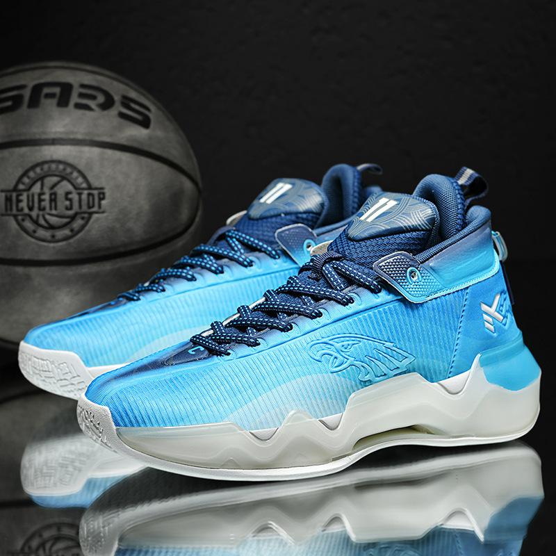 Practical basketball shoes Rubber running Casual indoor and outdoor Zhongbang luminous children's couple sole sports shoes Sneakers men