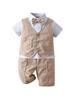 Completo Due Pezzi Estivo da Ragazzo Stile Gentiluomo Britannico: Top a Maniche Corte e Papillon