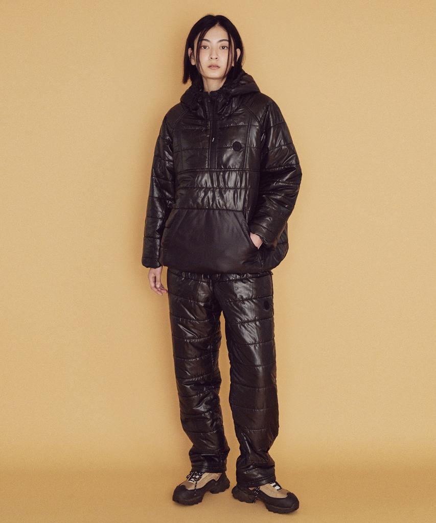 MAYOL Uniquilted Setup Pants_Glossy Black