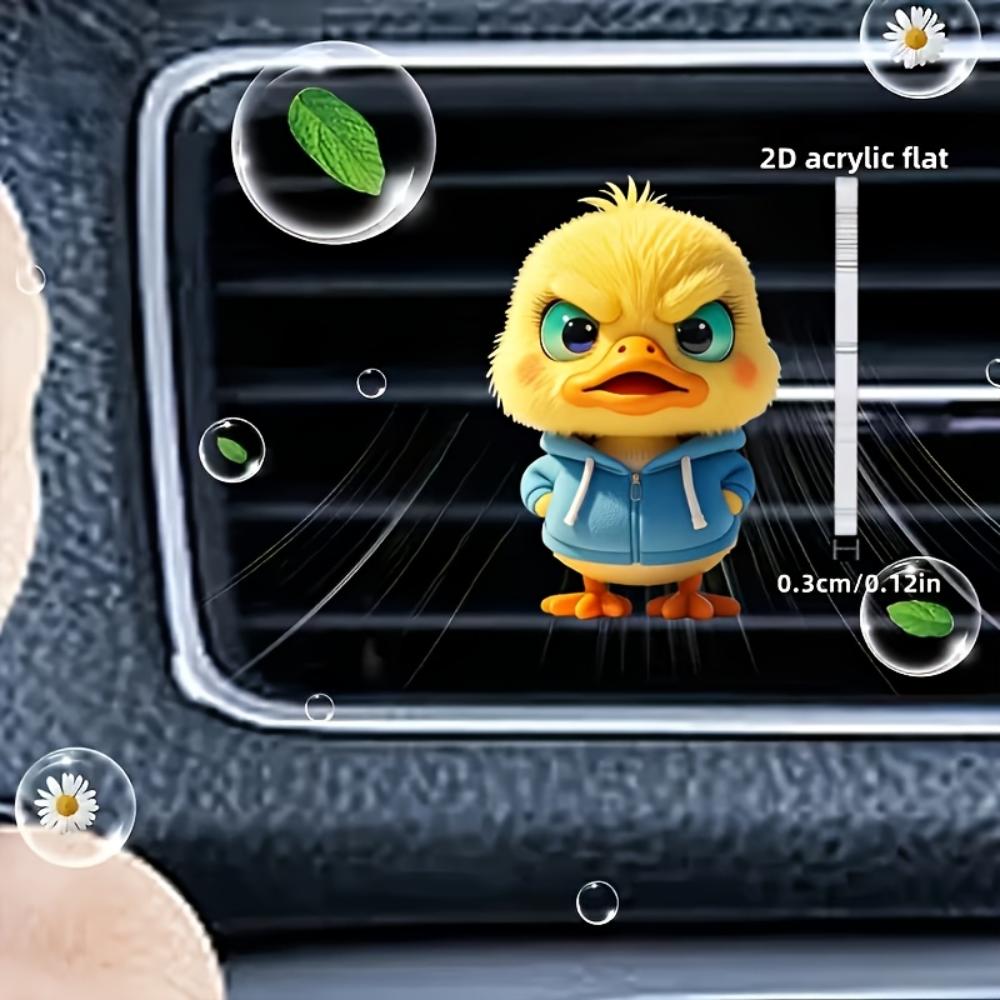 2D flat duck car vent clip decorative diffuser (fragrance not included), car interior decoration, aromatherapy clip, ideal for holiday gifts