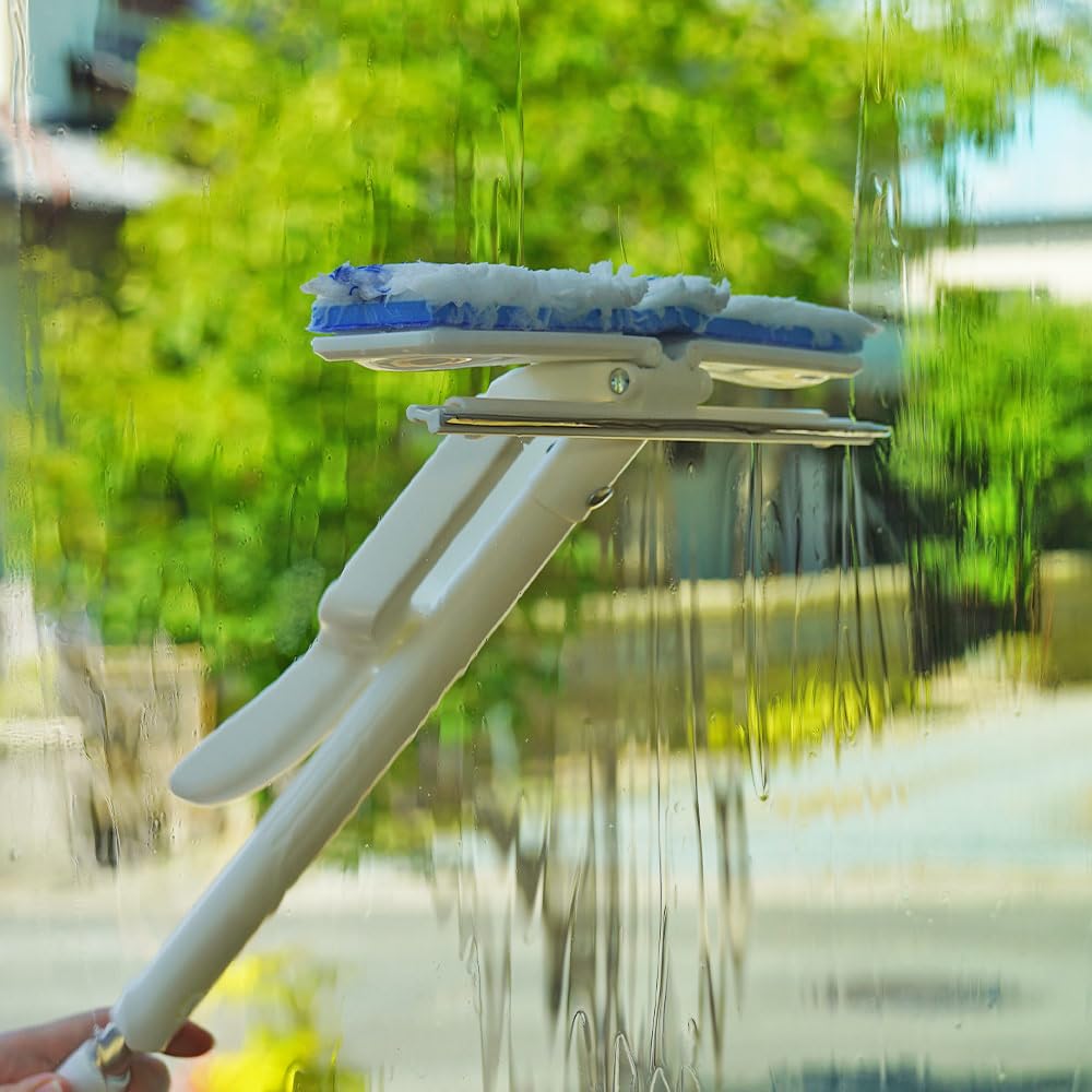 Azuma Window Screen Easy Squeeze Wiper 24F Wiping Handle Window Cleaning Microfiber Brush Fiber No Detergent Required Washable with Water Only Glass