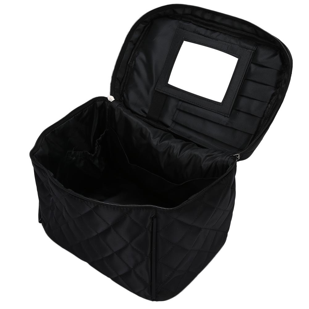 Portable Folding Cosmetic Tool Storage Bag Travel Toiletry Organizer Bag with Mirror