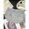 Girl Spring and Autumn Sweet Plaid Edge Splicing 10A Antibacterial Wrapped Hip Mid Waist Triangle Briefs