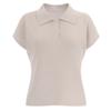 Shop   Women Collar Neck BuTTon Half Open Cap Sleeve KniT T shirT Black Bom Wkn 