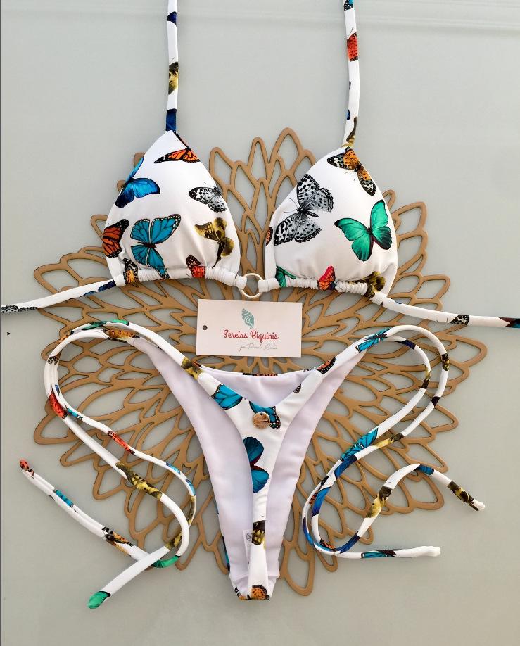 2024 European & American Lace-Up Halter Triangle Bikini – Sexy Beach Swimwear