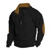 Spring and Autumn Men's Outdoor Casual Embroidery Color Matching Stand-up Collar Long-sleeved Sweater