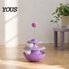 Interactive Pet Toys for Cats 2PCS Cat Tumbler Track Toy, Multi-Layer Turntable Toy Spring Powered Teaser with Plush Ball, Self Play Puzzle
