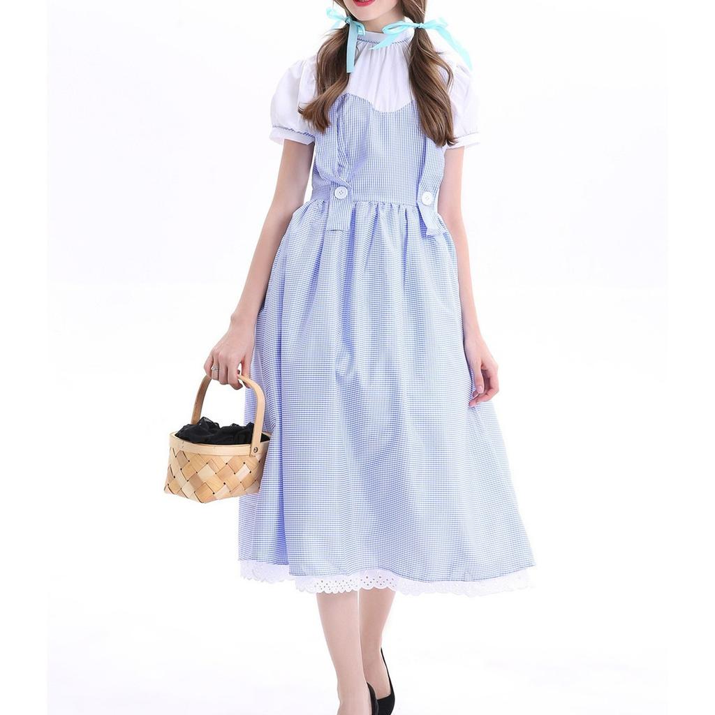 Beer Festival Costume Bavarian Women's Performance Costume Stripe Print Square Neck Dress