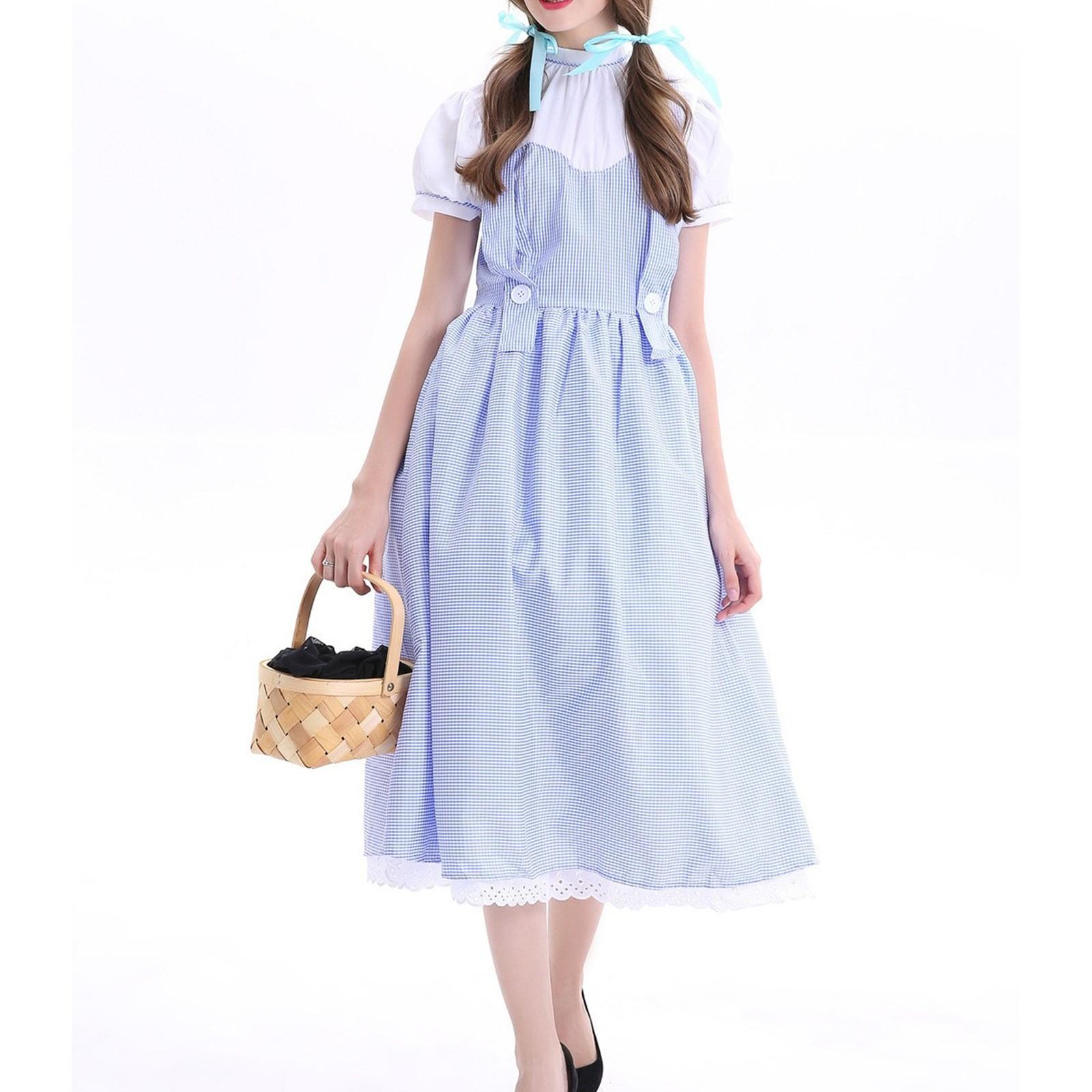 

Beer Festival Costume Bavarian Women s Performance Costume Stripe Print Square Neck Dress S