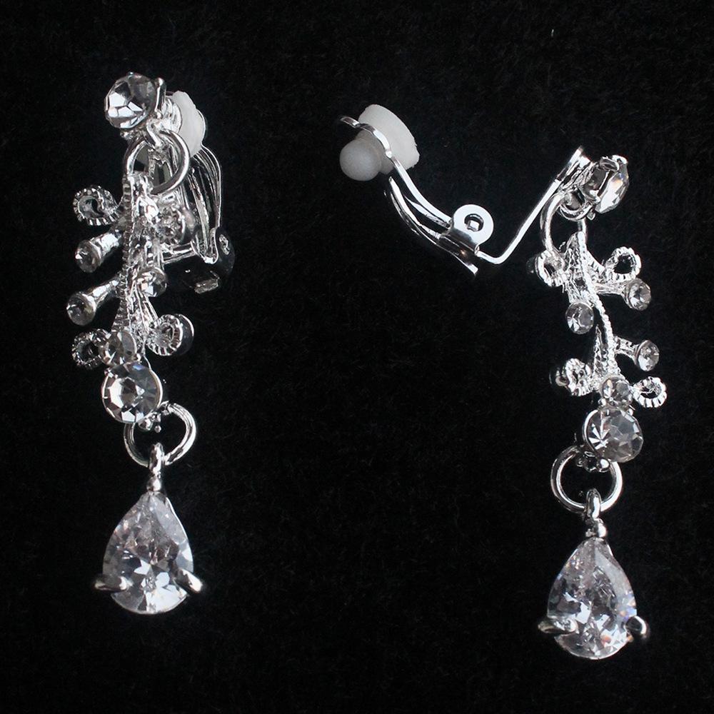 Korean Bridal Rhinestone Zircon Earring Necklace Bridal Jewelry Wedding Crown Headdress Accessories Set