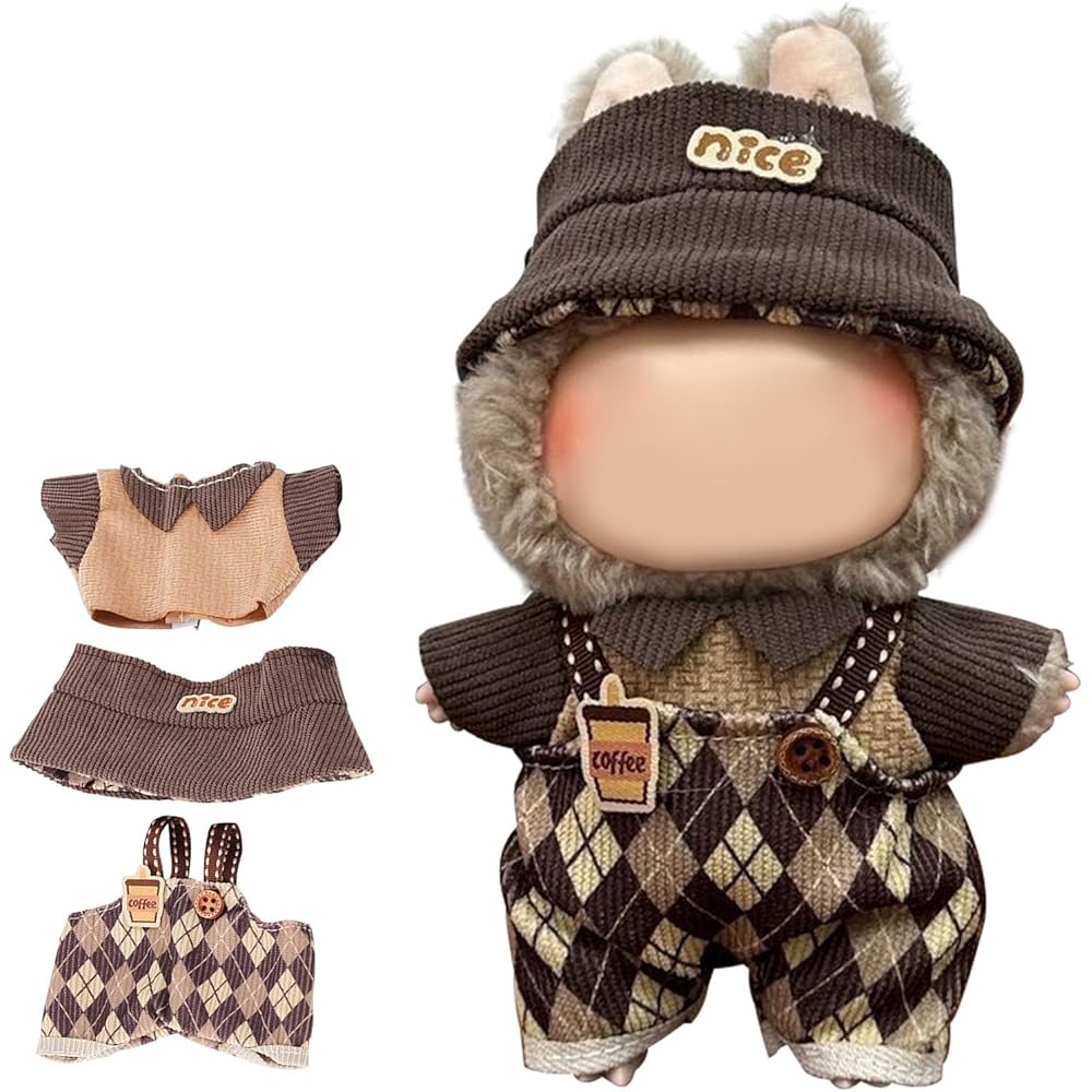 aninako Doll Clothes 17cm Size Cute Costume Outfit for Dolls DIY Accessories Brown