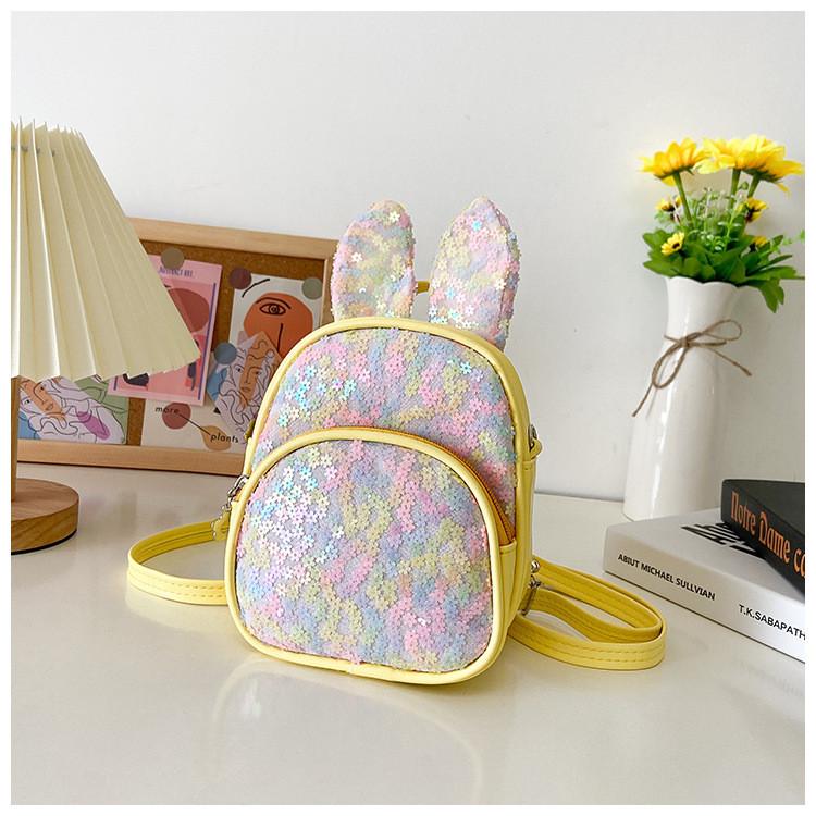 Adorable Pu Kids Backpack With Sequins Fashionable Princess School Bag For Girls